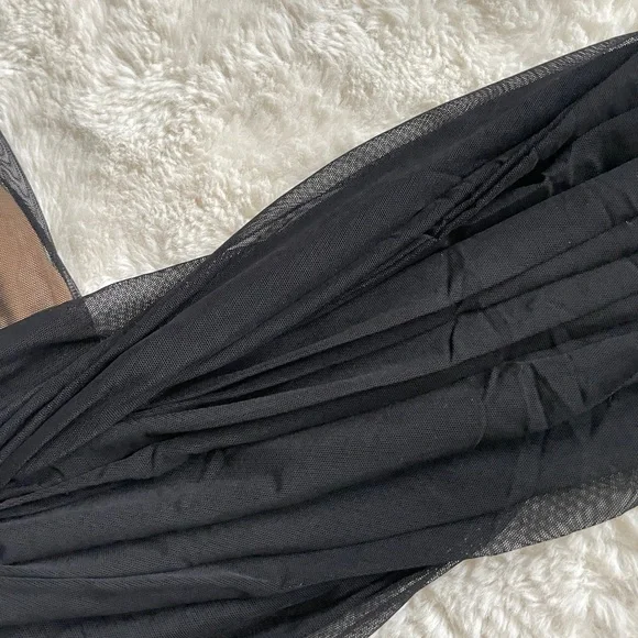 Norma Kamali Black Diana one-shoulder gown Sheer Bodysuit Dress Size S / 36 - Picture 6 of 9